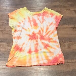Universal Thread Orange and Yellow Relaxed Short Sleeve Tee